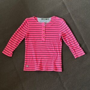 Ralph Lauren Pink & Navy Striped Henley